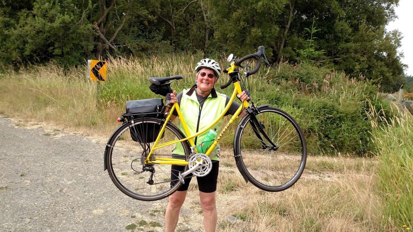 Beth loves her custom Rodriguez bicycle